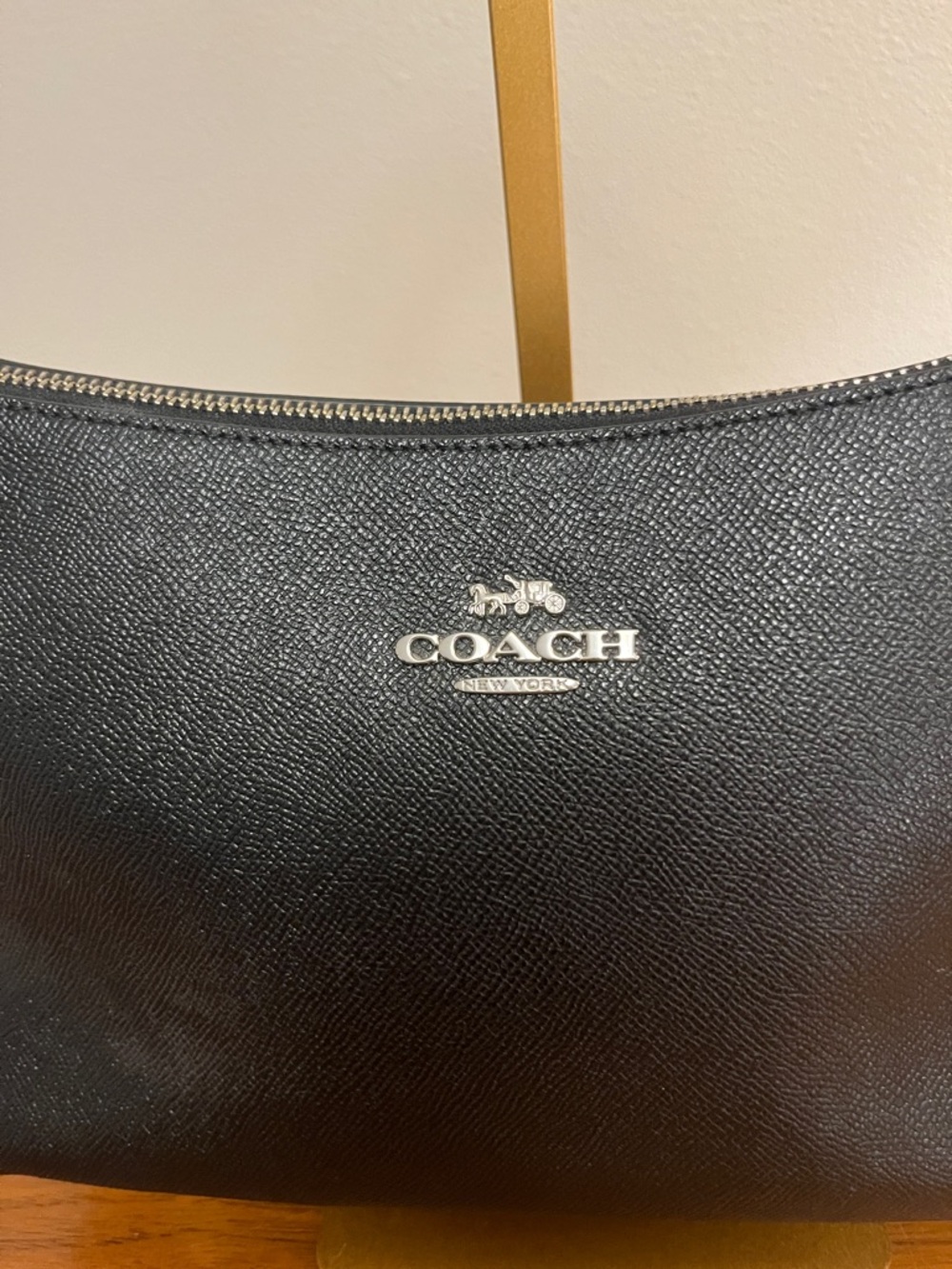 EUC Coach Lewis Black Leather Shoulder Bag with Silver Hardware - Picture 3 of 13